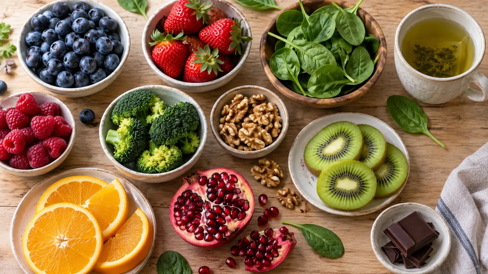 lyma-alimentos-antioxidantes Alimentos antioxidantes: frutos rojos, espinacas, brócoli, nueces, kiwi, granada y té verde